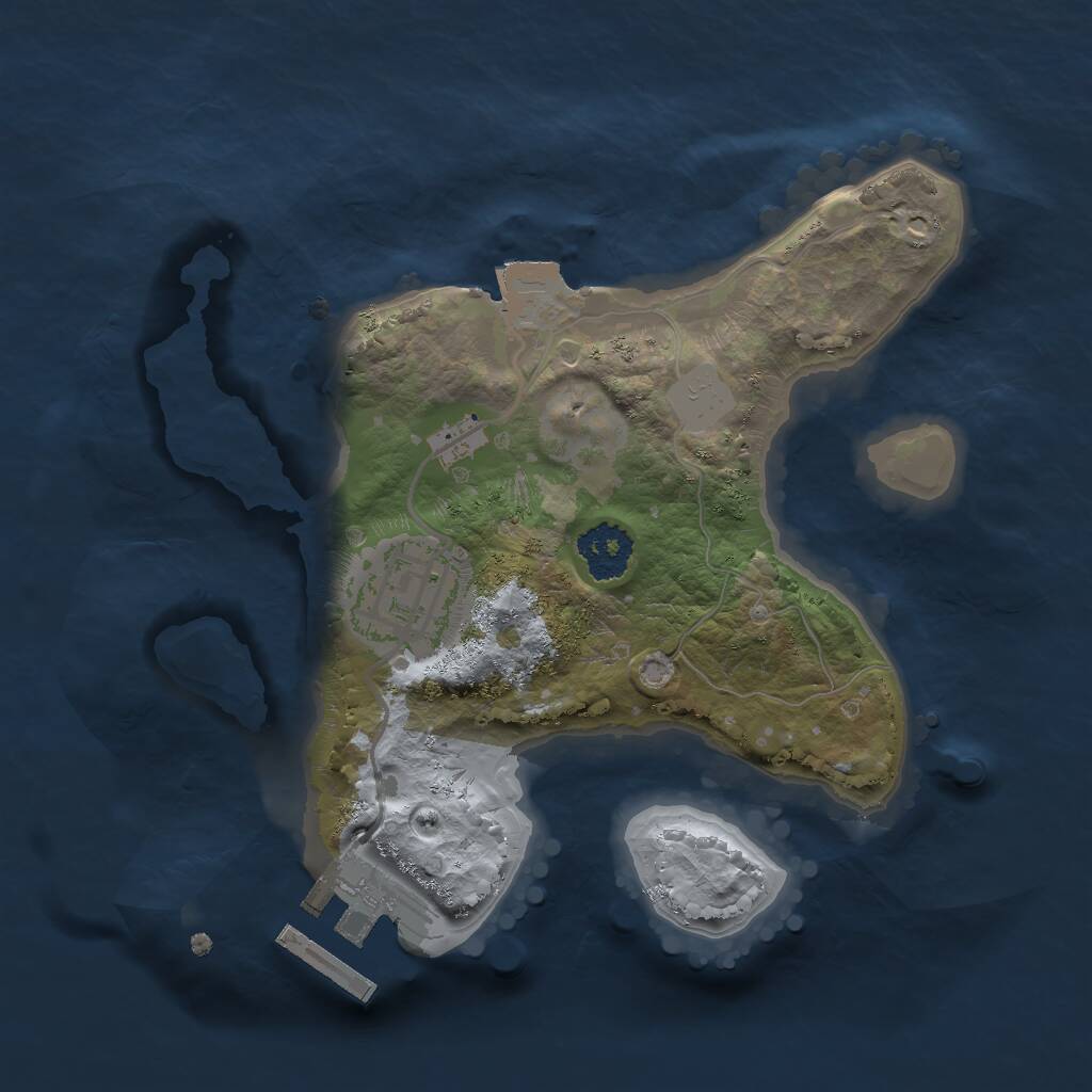 Rust Map: Procedural Map, Size: 2000, Seed: 901, 3 Monuments