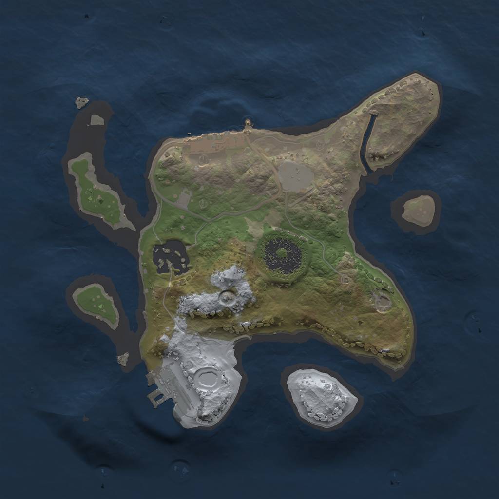 Rust Map: Procedural Map, Size: 2000, Seed: 901, 6 Monuments