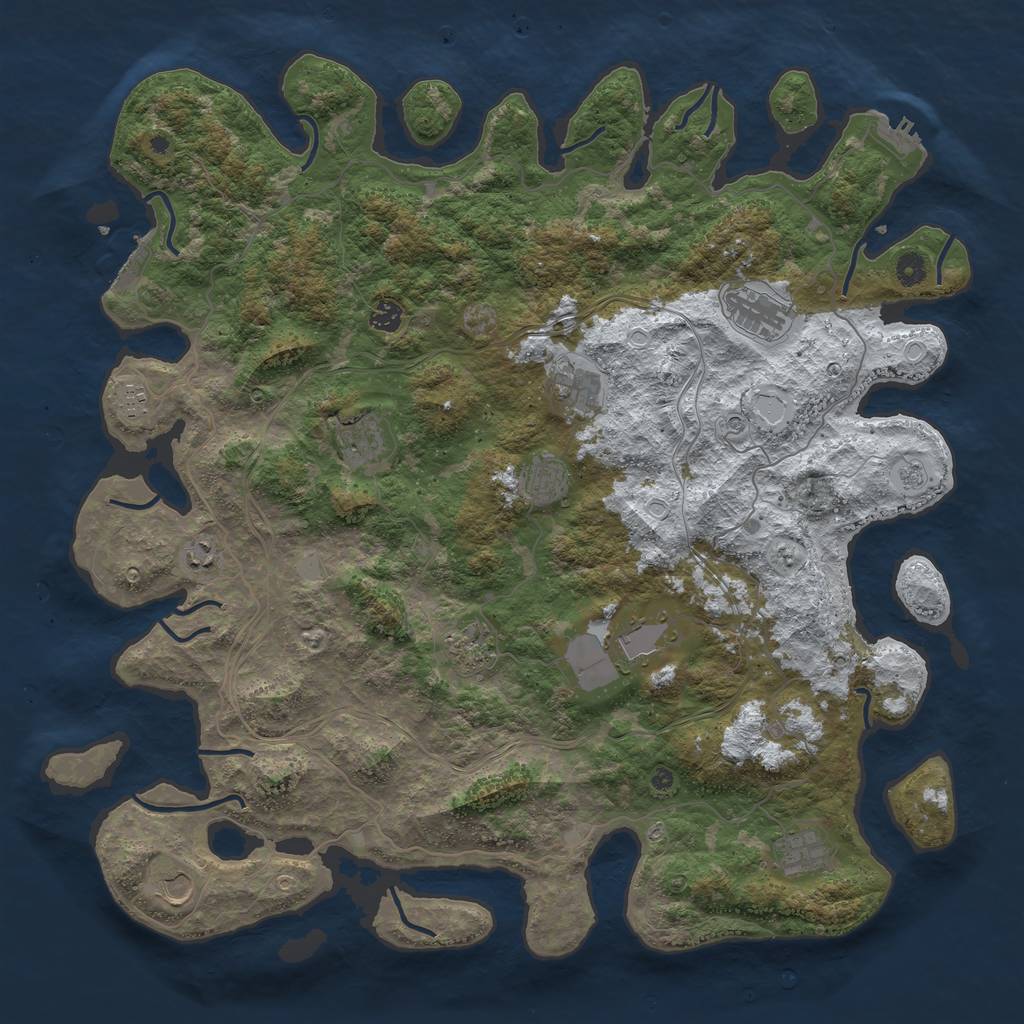 Rust Map: Procedural Map, Size: 4800, Seed: 1337, 20 Monuments