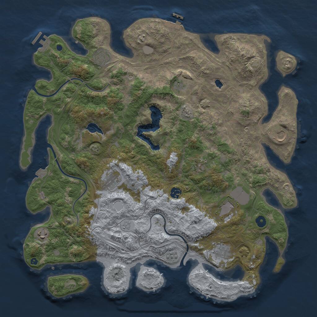 Rust Map: Procedural Map, Size: 4400, Seed: 14124512, 16 Monuments