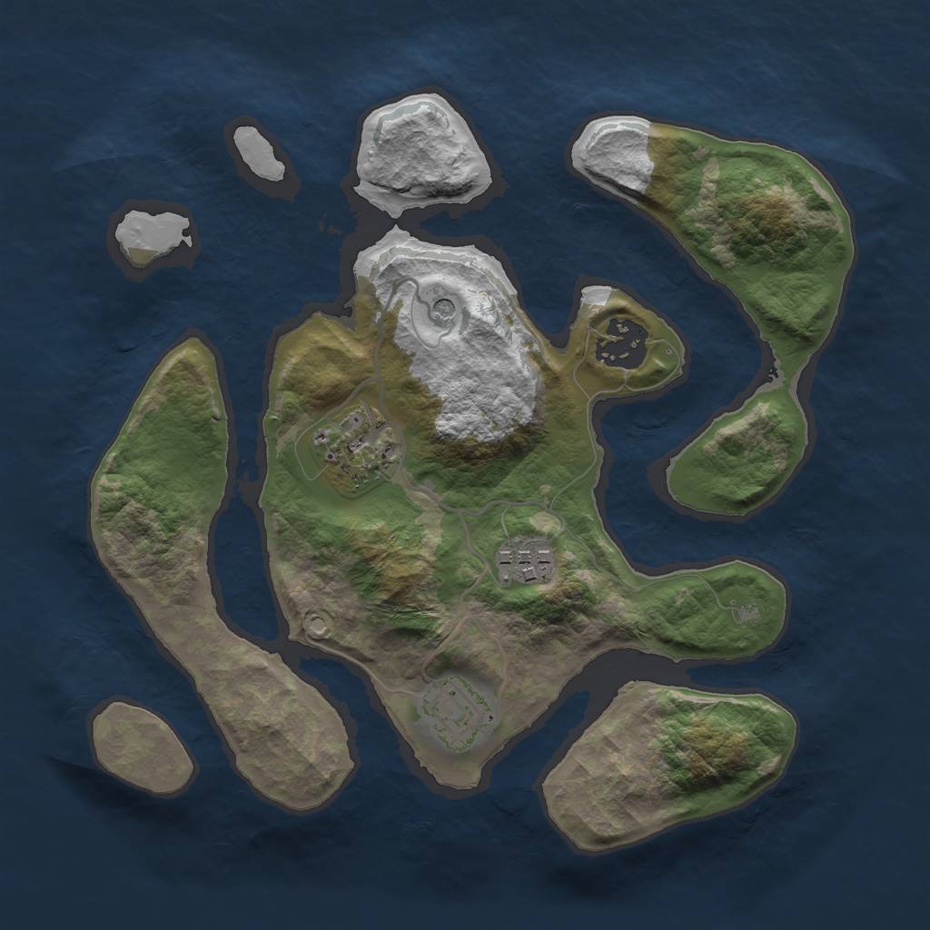 Rust Map: Barren, Size: 2700, Seed: 862, 7 Monuments