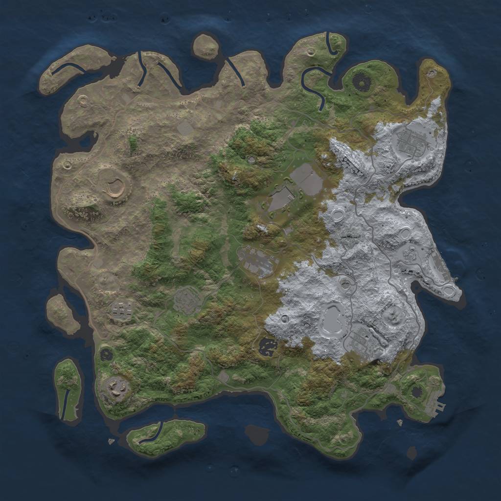 Rust Map: Procedural Map, Size: 4000, Seed: 1513077711, 16 Monuments