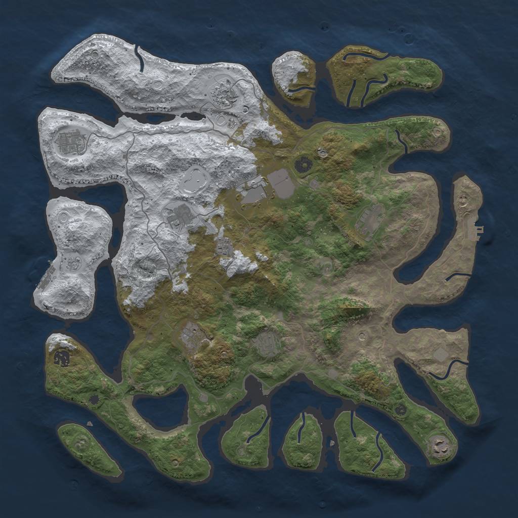 Rust Map: Procedural Map, Size: 4600, Seed: 49138237, 19 Monuments