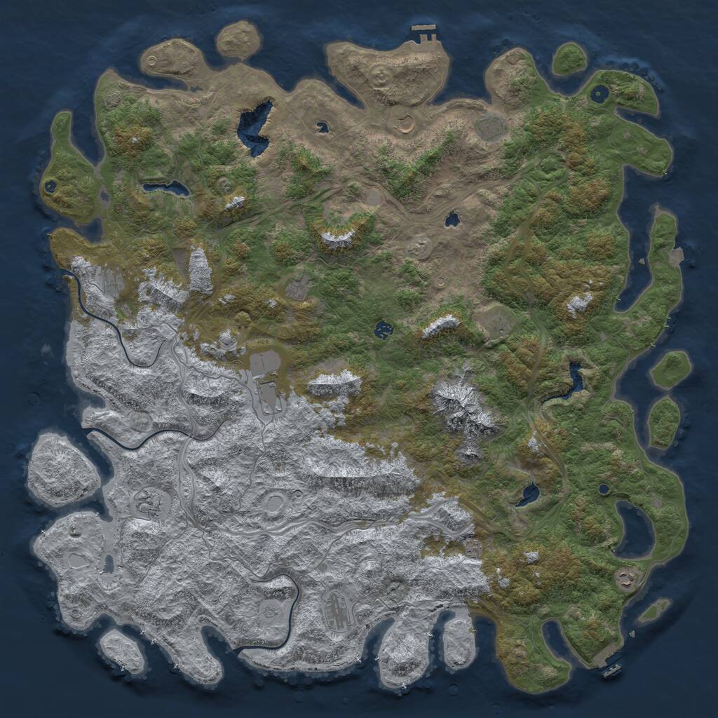 Rust Map: Procedural Map, Size: 6000, Seed: 94545141, 17 Monuments