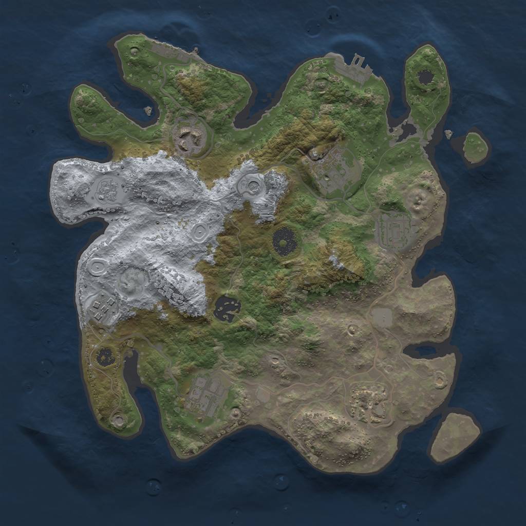 Rust Map: Procedural Map, Size: 3000, Seed: 1482495402, 14 Monuments