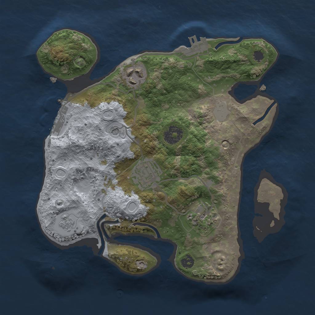 Rust Map: Procedural Map, Size: 2500, Seed: 2310, 10 Monuments