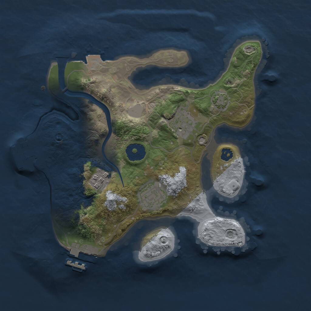 Rust Map: Procedural Map, Size: 2500, Seed: 761395, 7 Monuments