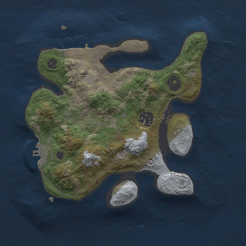 Rust Map: Procedural Map, Size: 2500, Seed: 761395, 7 Monuments