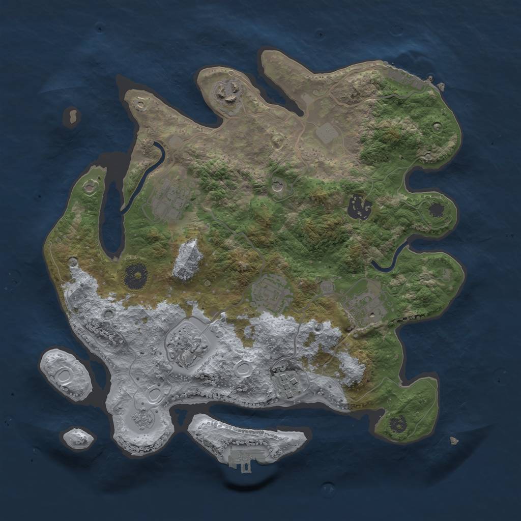 Rust Map: Procedural Map, Size: 3100, Seed: 22264795, 14 Monuments