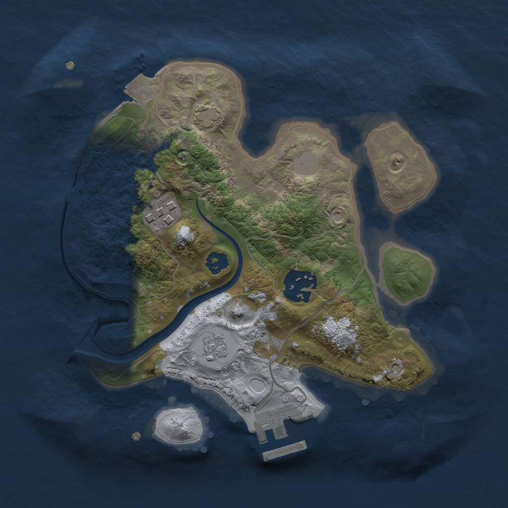 Rust Map: Procedural Map, Size: 2300, Seed: 580481, 6 Monuments