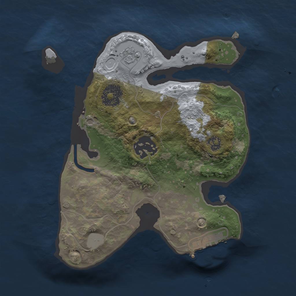 Rust Map: Procedural Map, Size: 2000, Seed: 986, 6 Monuments