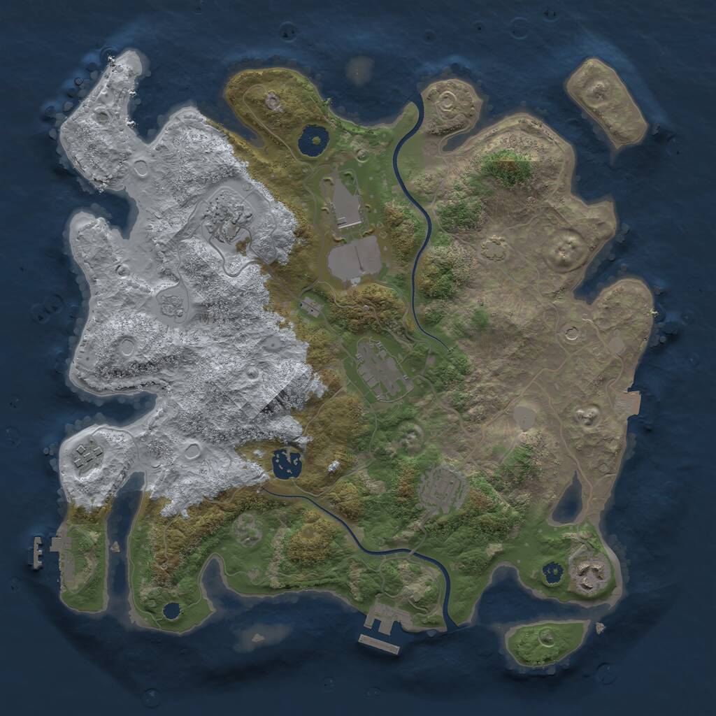 Rust Map: Procedural Map, Size: 3500, Seed: 432910009, 13 Monuments
