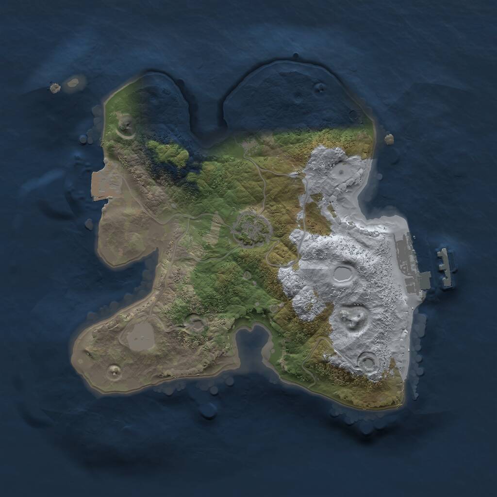 Rust Map: Procedural Map, Size: 2000, Seed: 986750, 3 Monuments