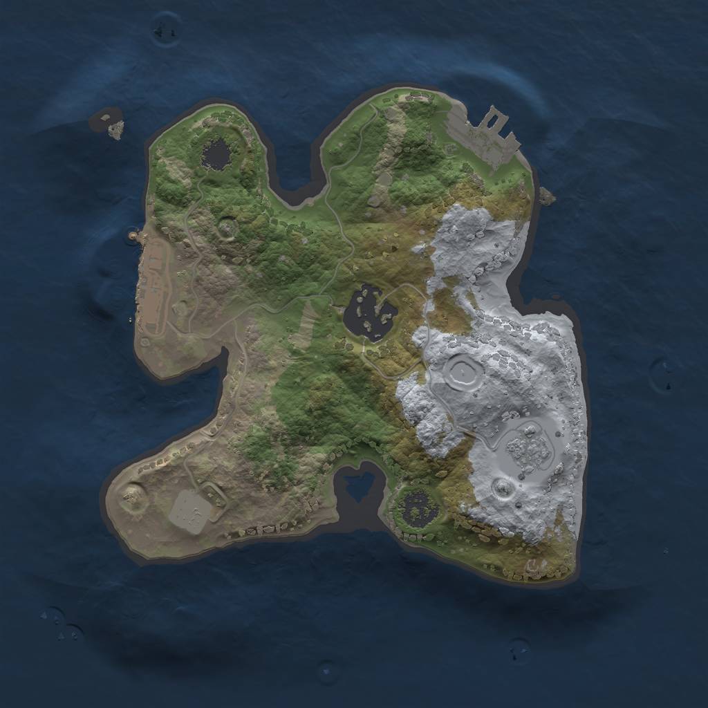 Rust Map: Procedural Map, Size: 2000, Seed: 986750, 7 Monuments