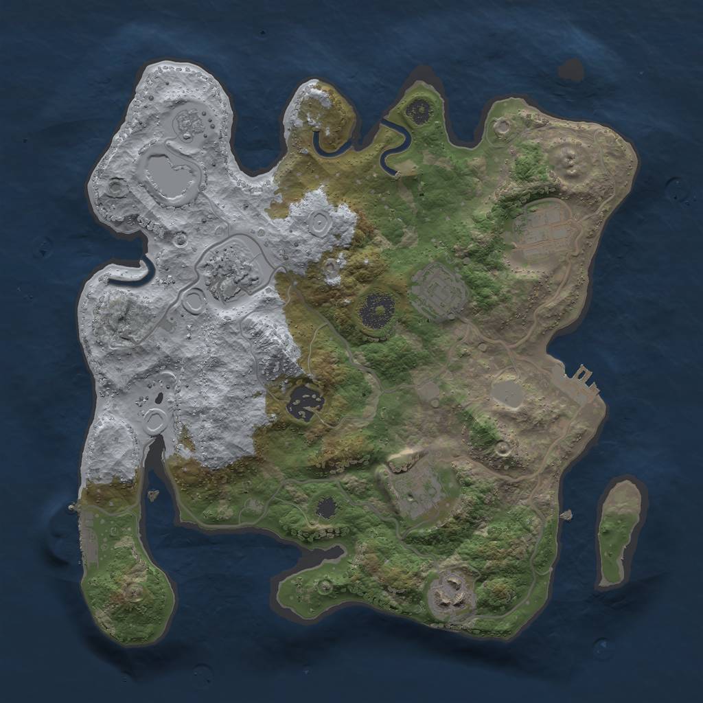 Rust Map: Procedural Map, Size: 3000, Seed: 1615157446, 12 Monuments
