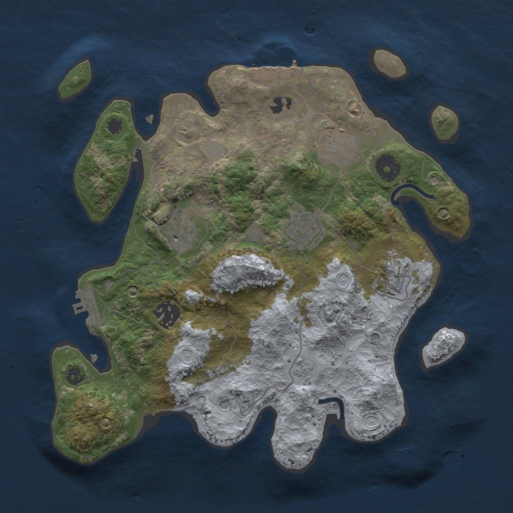 Rust Map: Procedural Map, Size: 3000, Seed: 1881992041, 12 Monuments