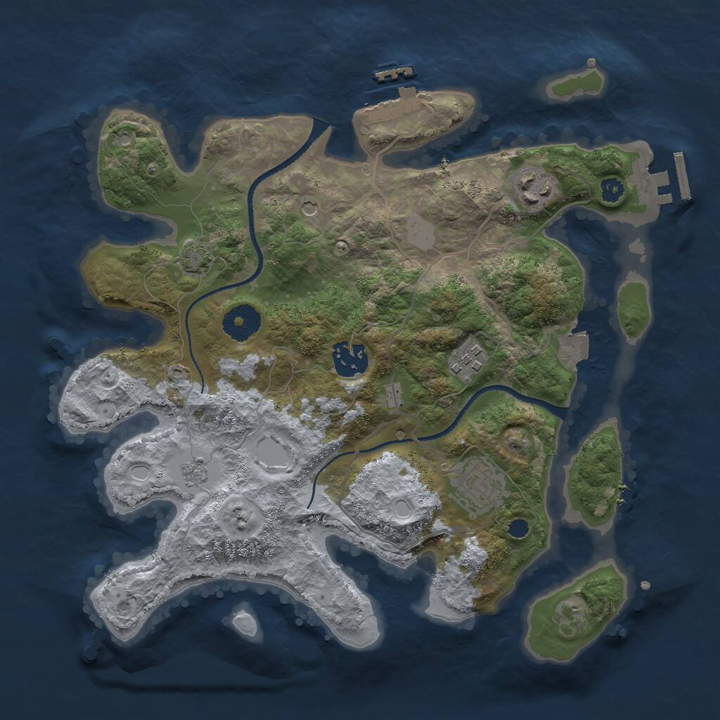 Rust Map: Procedural Map, Size: 3000, Seed: 249753128, 10 Monuments
