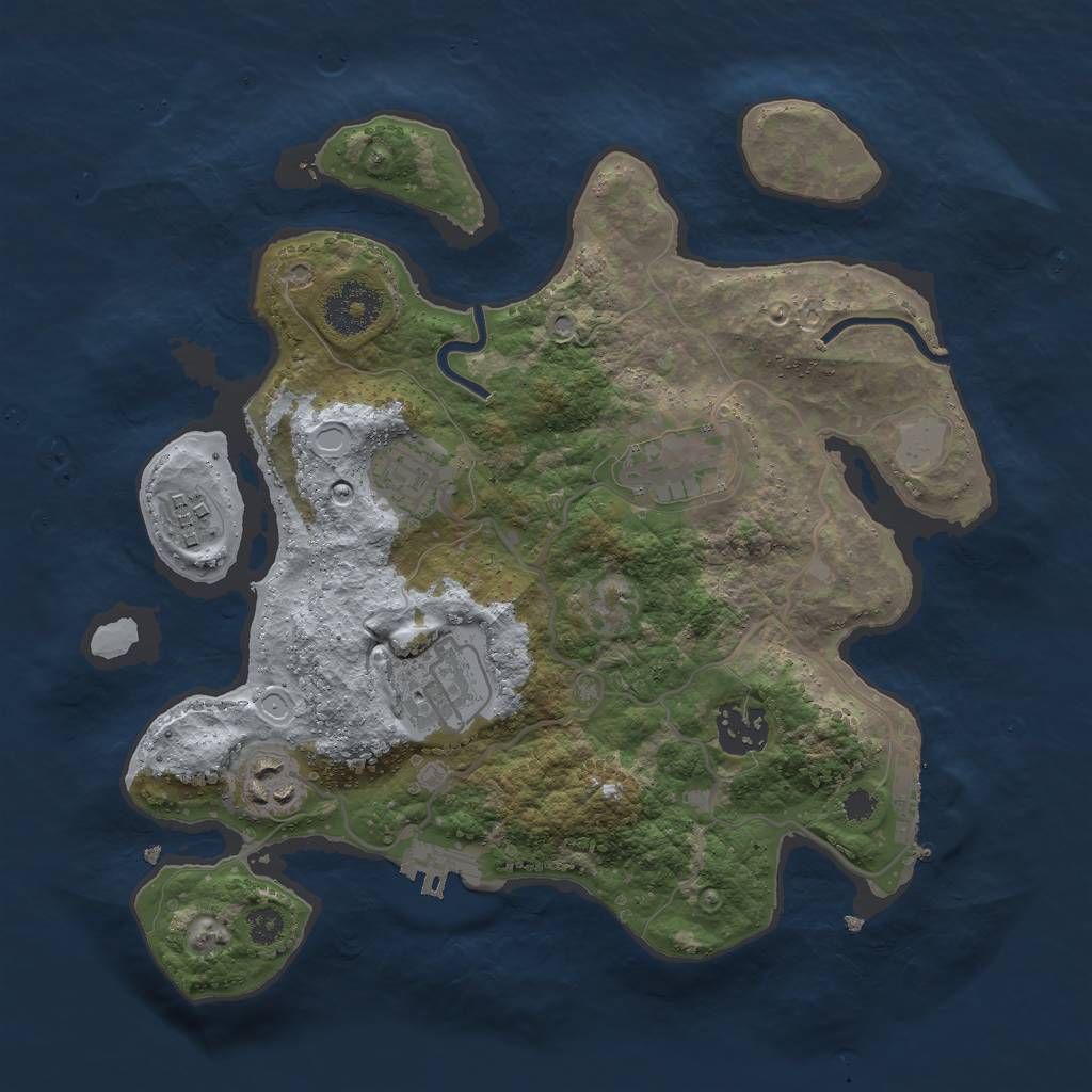 Rust Map: Procedural Map, Size: 3000, Seed: 1857863310, 11 Monuments