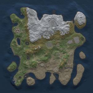 Thumbnail Rust Map: Procedural Map, Size: 3500, Seed: 3390, 15 Monuments