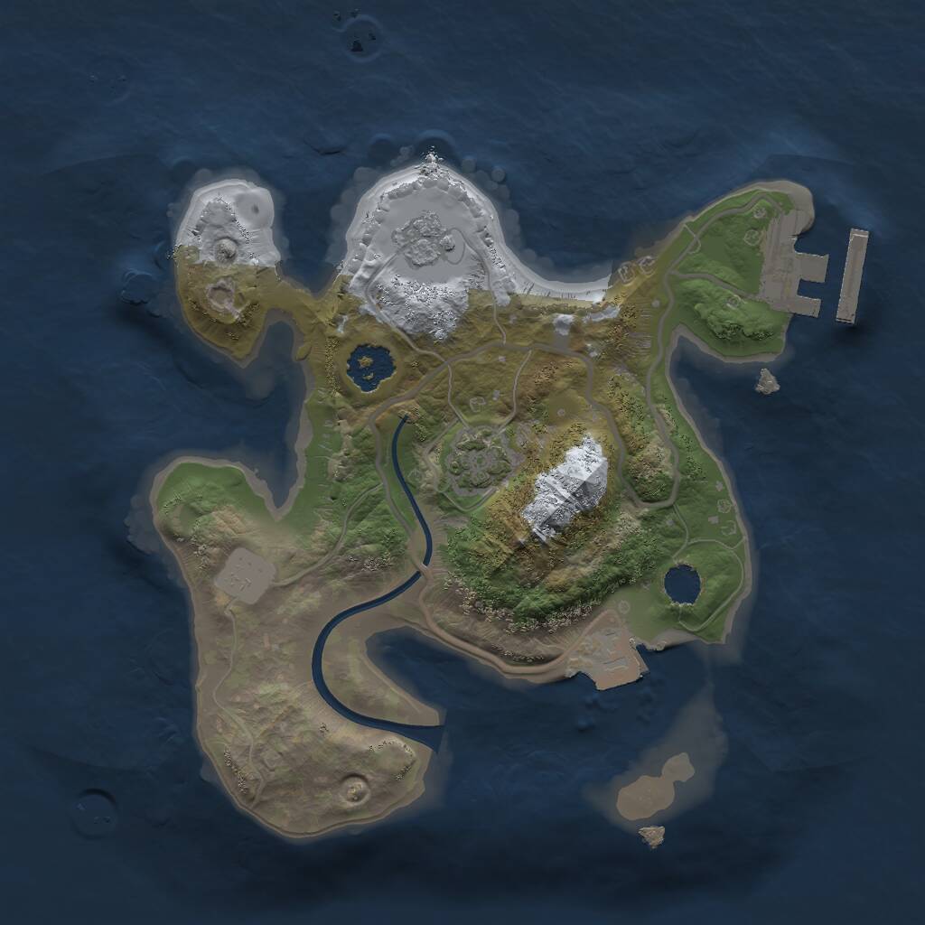 Rust Map: Procedural Map, Size: 2000, Seed: 169269, 4 Monuments