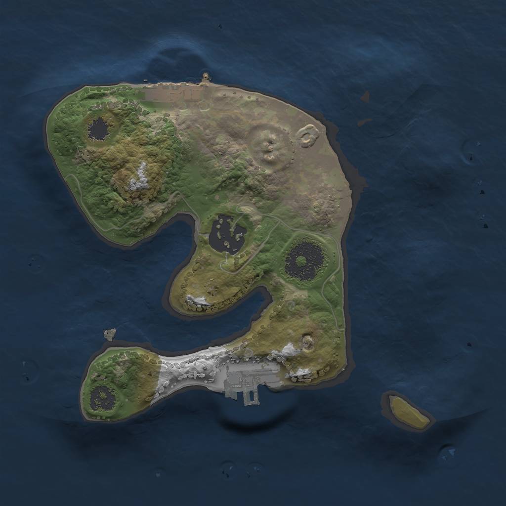 Rust Map: Procedural Map, Size: 2000, Seed: 608915336, 8 Monuments