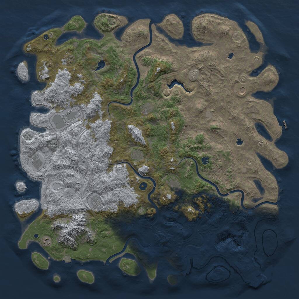 Rust Map: Procedural Map, Size: 5700, Seed: 1709191970, 17 Monuments