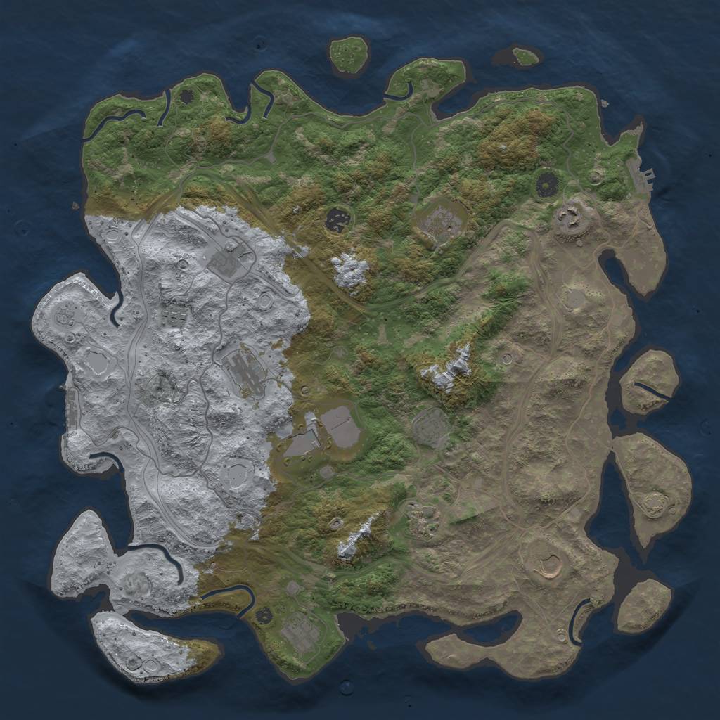 Rust Map: Procedural Map, Size: 4500, Seed: 1482985412, 19 Monuments