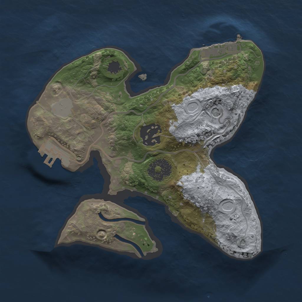 Rust Map: Procedural Map, Size: 2000, Seed: 453468, 7 Monuments