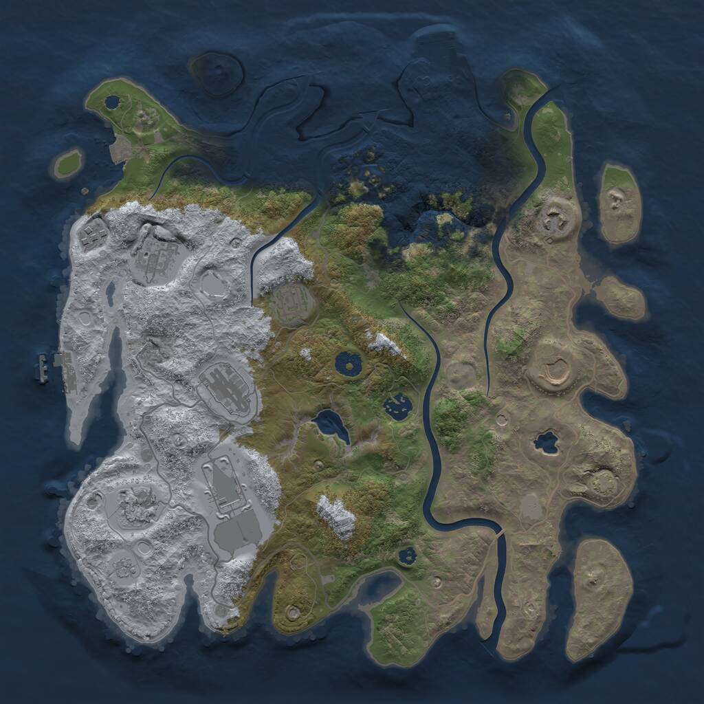 Rust Map: Procedural Map, Size: 4000, Seed: 8672012, 15 Monuments