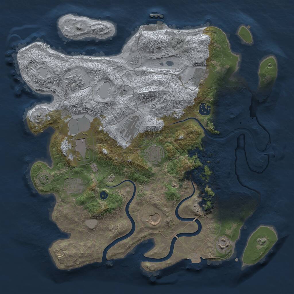 Rust Map: Procedural Map, Size: 3600, Seed: 56260938, 15 Monuments