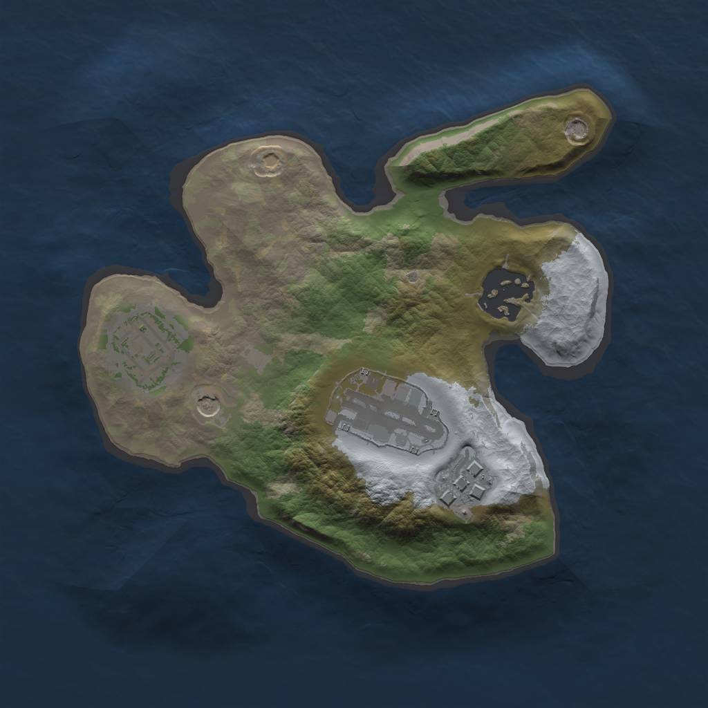 Rust Map: Barren, Size: 2000, Seed: 50500, 7 Monuments