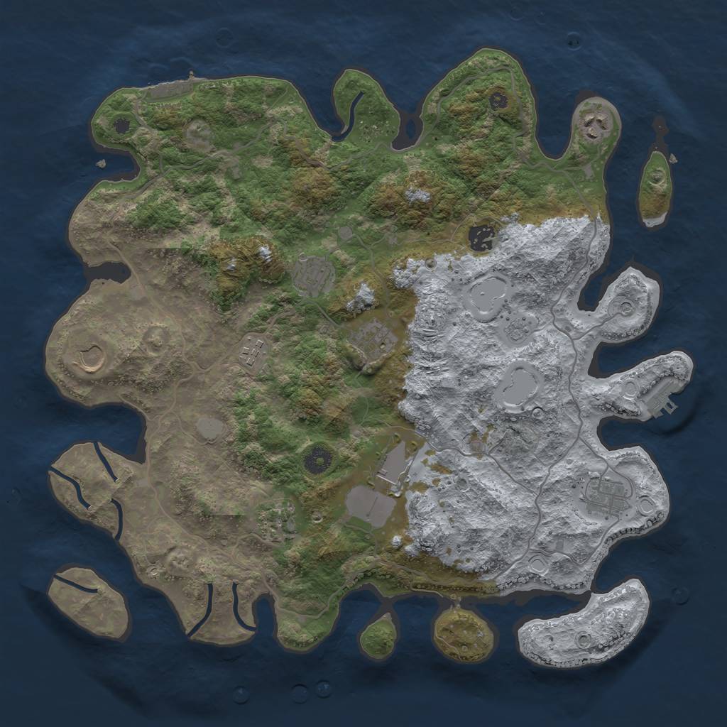 Rust Map: Procedural Map, Size: 4000, Seed: 19505248, 18 Monuments