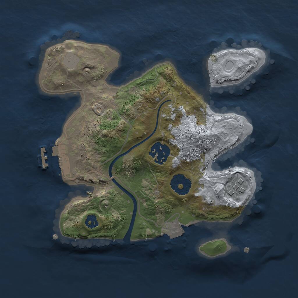 Rust Map: Procedural Map, Size: 2200, Seed: 12155, 4 Monuments