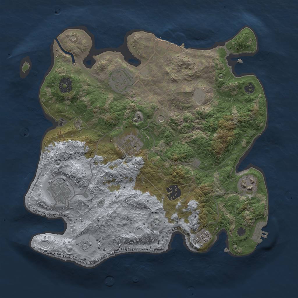 Rust Map: Procedural Map, Size: 3000, Seed: 761833633, 15 Monuments