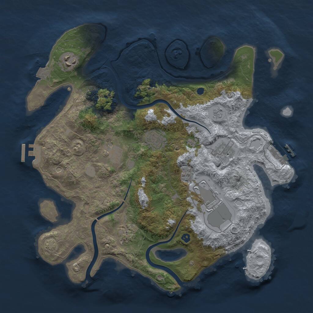 Rust Map: Procedural Map, Size: 3500, Seed: 935007845, 13 Monuments