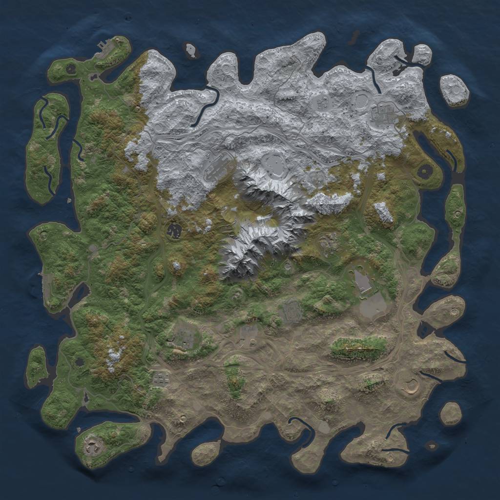 Rust Map: Procedural Map, Size: 5000, Seed: 89437925, 18 Monuments