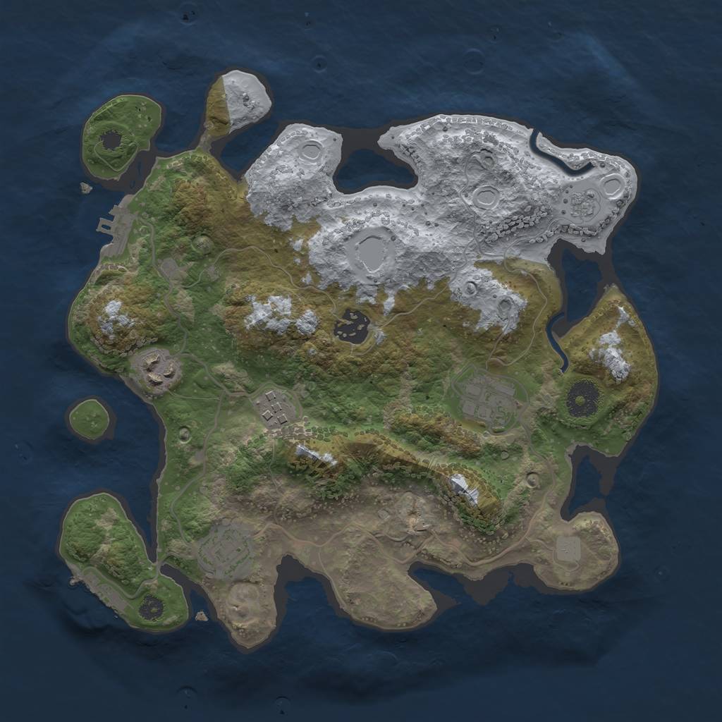 Rust Map: Procedural Map, Size: 3100, Seed: 7376321, 11 Monuments