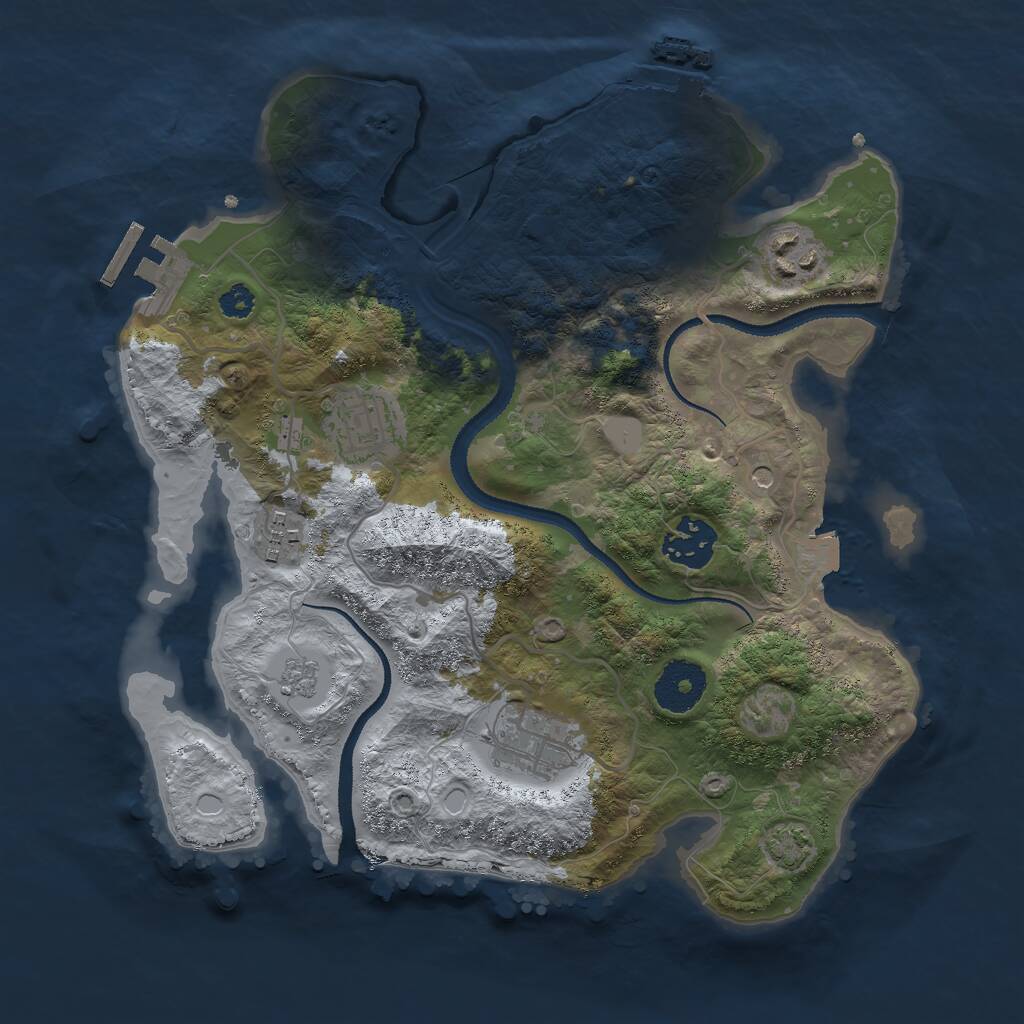 Rust Map: Procedural Map, Size: 3000, Seed: 1608300428, 11 Monuments