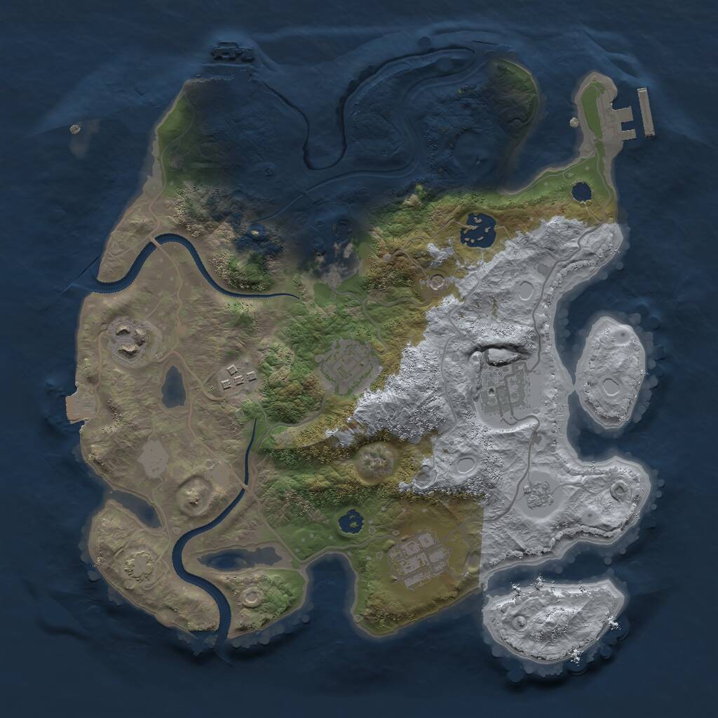 Rust Map: Procedural Map, Size: 3000, Seed: 97819, 13 Monuments