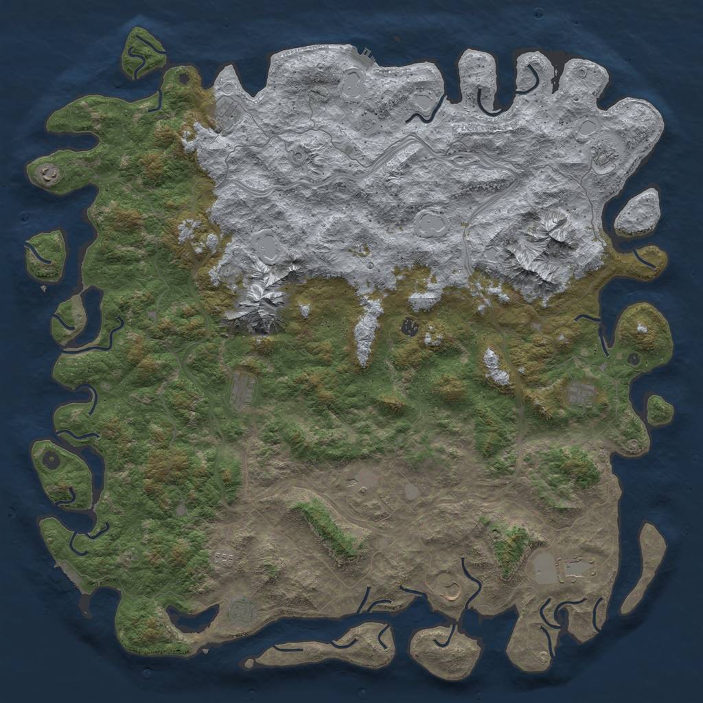 Rust Map: Procedural Map, Size: 6000, Seed: 1573349215, 18 Monuments