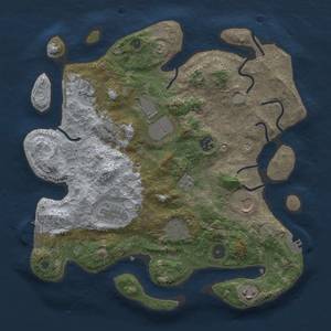 Thumbnail Rust Map: Procedural Map, Size: 3500, Seed: 351953485, 15 Monuments