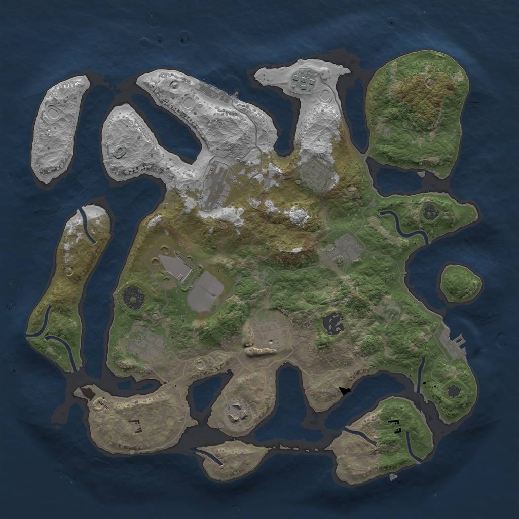 Rust Map: Procedural Map, Size: 3500, Seed: 1700310509, 16 Monuments