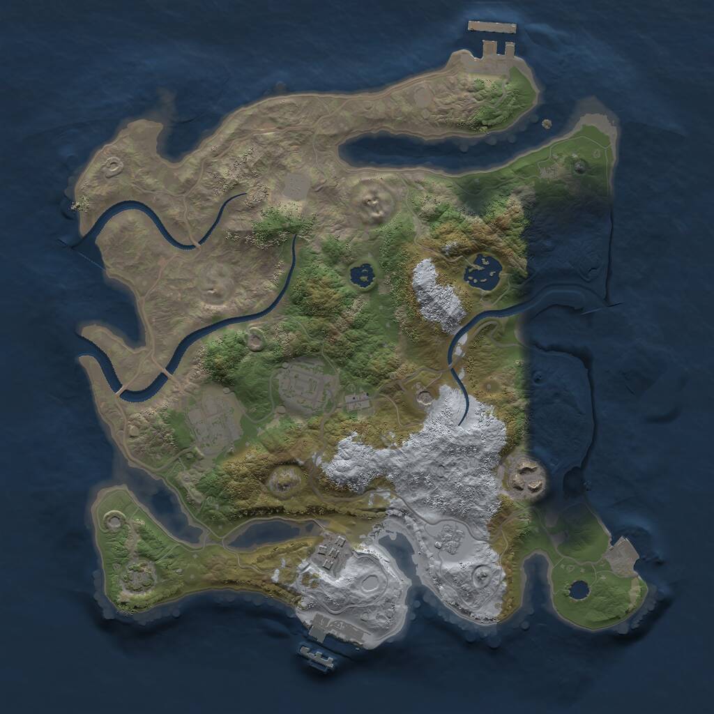 Rust Map: Procedural Map, Size: 3000, Seed: 65494984, 11 Monuments