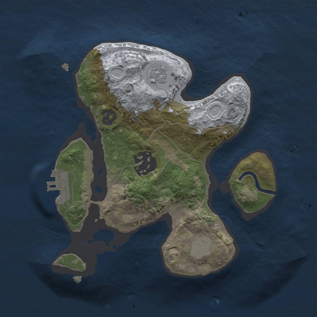 Rust Map: Procedural Map, Size: 2000, Seed: 5423, 6 Monuments