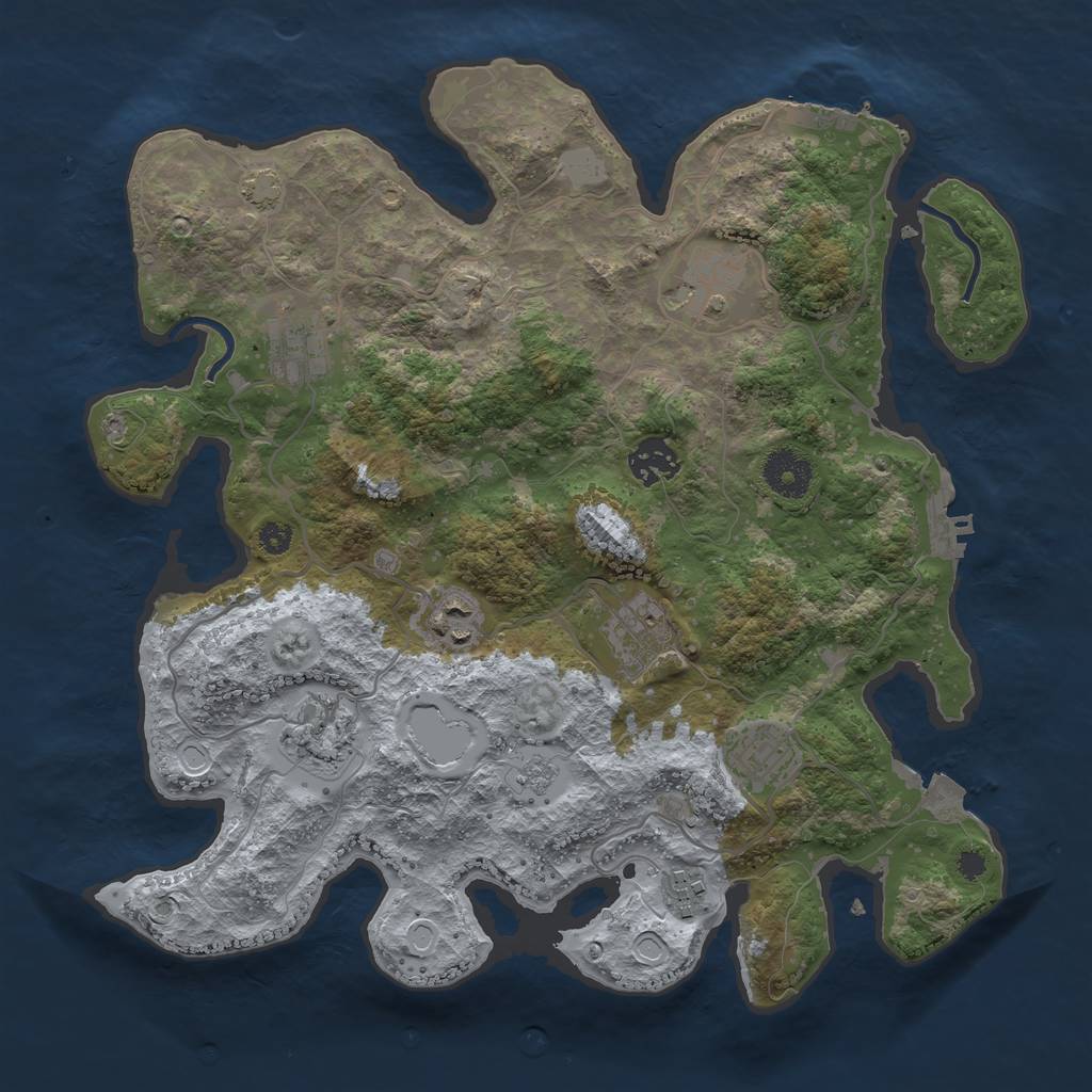Rust Map: Procedural Map, Size: 3400, Seed: 1046214069, 15 Monuments