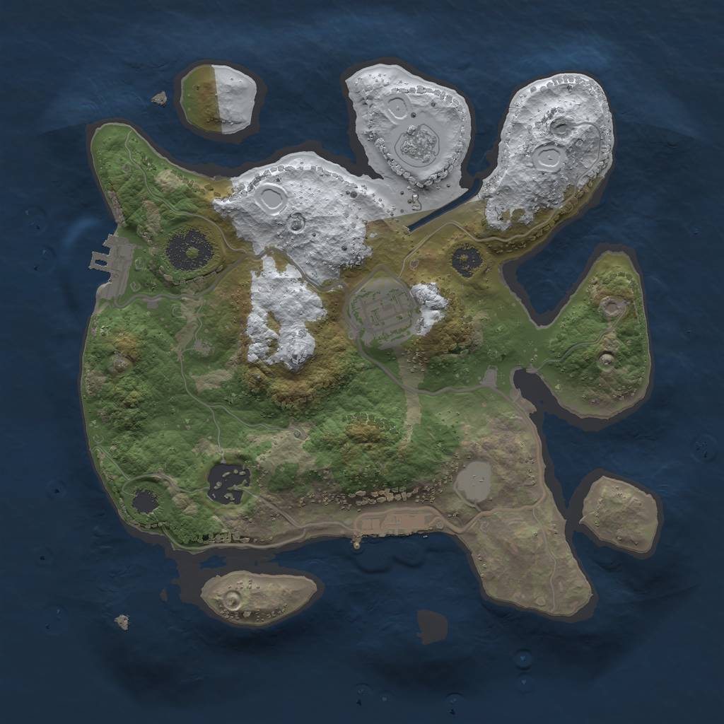 Rust Map: Procedural Map, Size: 2500, Seed: 111344896, 10 Monuments
