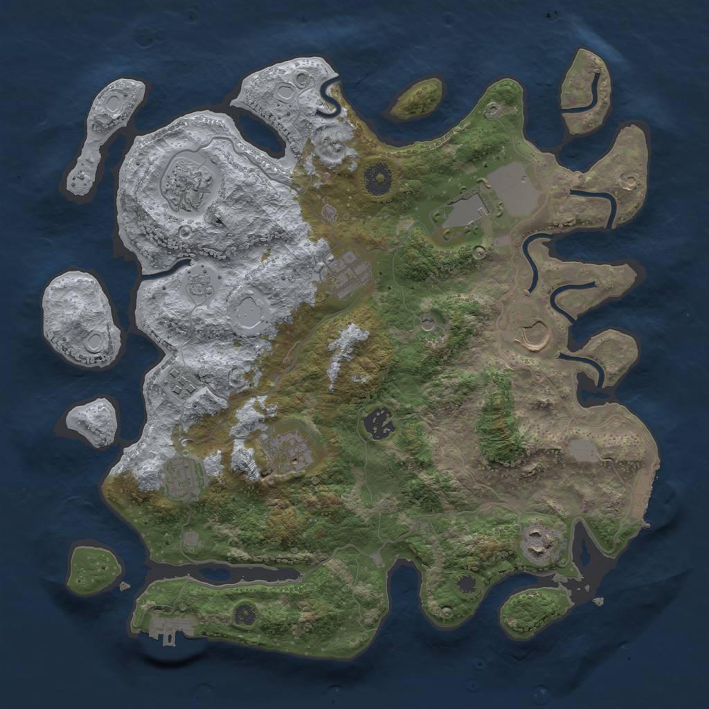 Rust Map: Procedural Map, Size: 3500, Seed: 5688568, 16 Monuments
