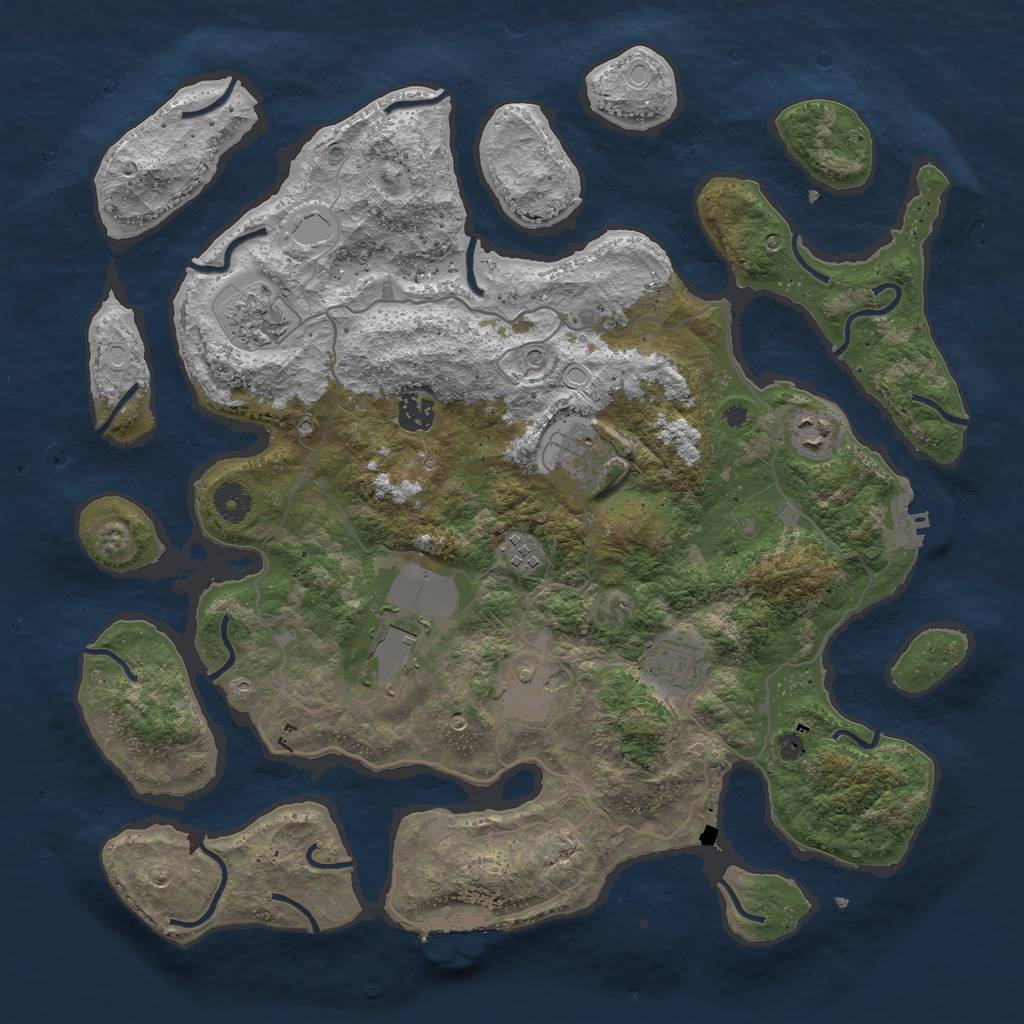 Rust Map: Procedural Map, Size: 4000, Seed: 1551703346, 16 Monuments