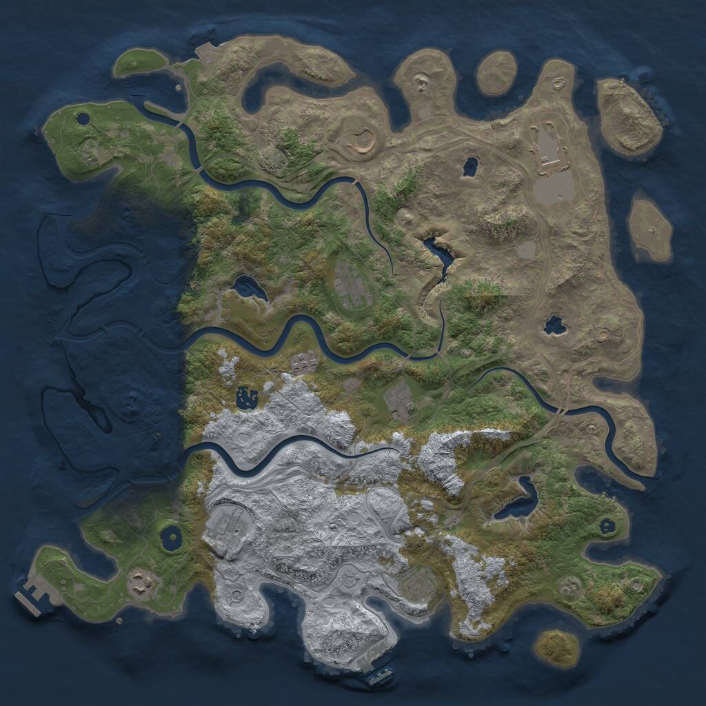 Rust Map: Procedural Map, Size: 4500, Seed: 121221, 15 Monuments