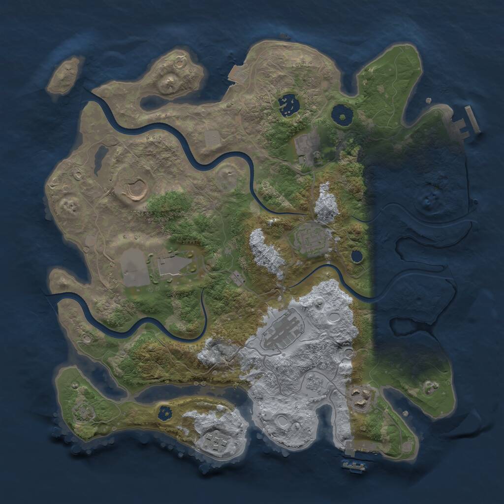 Rust Map: Procedural Map, Size: 3500, Seed: 65494984, 14 Monuments
